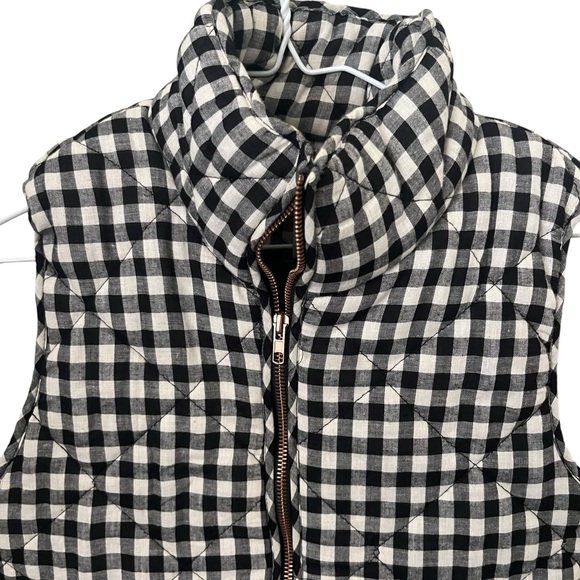 Peach Love California quilted Buffalo plaid vest size small black/white - Picture 2 of 5